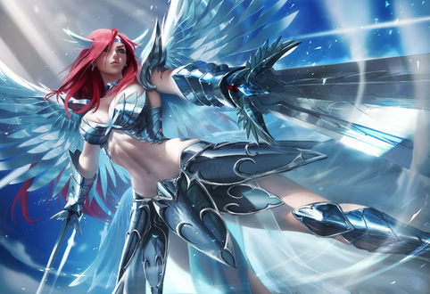 Обои на рабочий стол Эльза Скарлет / Erza Scarlet из аниме Хвост феи / Fairy tail, by sakimichan