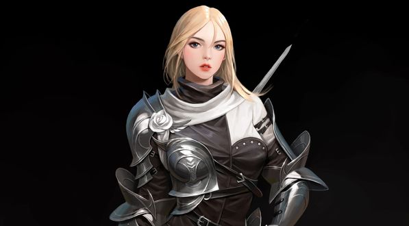 Обои на рабочий стол Девушка-рыцарь, by hyeonsick choi