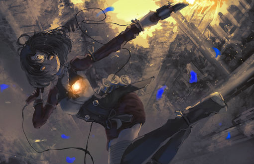Обои на рабочий стол Мумэй / Mumei из аниме Кабанэри железной крепости / Koutetsujou no Kabaneri, by misaki nonaka