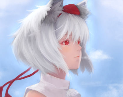 Обои на рабочий стол Inubashiri Momiji / Инабушири Момидзи из игры Tohou Project / Проект Восток, by Pixiv Id 5012258