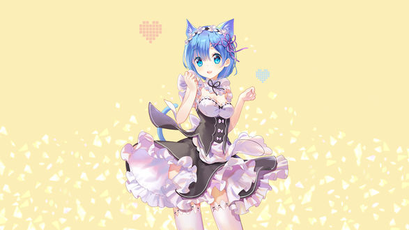Обои на рабочий стол Rem / Рем из аниме Re:Zero kara Hajimeru Isekai Seikatsu / Re:Zero. Жизнь с нуля в альтернативном мире