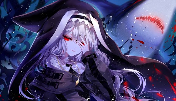 Обои на рабочий стол Specter / Спектр персонаж из мобильной игры Arknights, art by Sheya