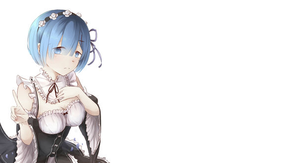 Обои на рабочий стол Rem / Рем из аниме Re:Zero kara Hajimeru Isekai Seikatsu / Re:Zero. Жизнь с нуля в альтернативном мире