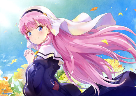 Обои на рабочий стол Hina Satou / Хина Сато персонаж из аниме Kami-sama ni Natta Hi / The Day I Became a God / День, когда я стала богом, art by Haruka Yamagata