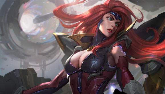 Обои на рабочий стол Miss Fortune / Мисс Фортуна из игры League of Legends / Лига Легенд, by 黑 咔