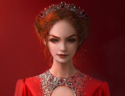 Обои на рабочий стол Портрет девушки с украшением на голове, by N I X E U