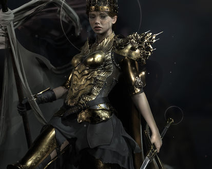 Обои на рабочий стол Joan of Arc / Жанна дАрк, by Andrea Savchenko