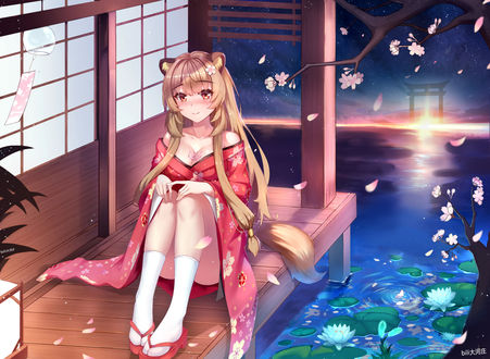 Обои на рабочий стол Raphtalia / Рафталия персонаж из аниме Tate no Yuusha no Nariagari / The Rising of the Shield Hero / Восхождение Героя Щита
