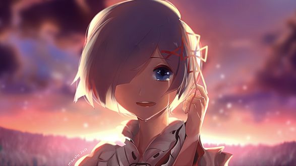 Обои на рабочий стол Rem / Рем из аниме Re:Zero kara Hajimeru Isekai Seikatsu / Re:Zero. Жизнь с нуля в альтернативном мире