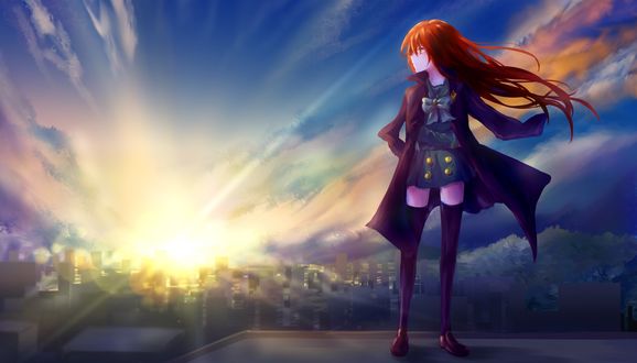 Обои на рабочий стол Shana / Шана из аниме Shakugan no Shana / Пламенный взор Шаны / Огнеглазая Шана, by Tiarii