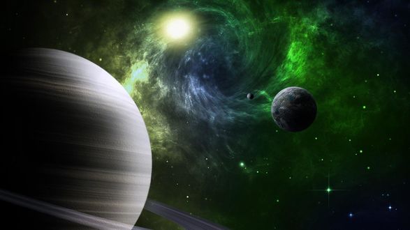 Обои на рабочий стол Красивый космический пейзаж