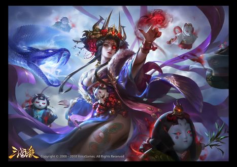 Обои на рабочий стол Повелительница животных эпохи Троецарствия, by Yuanyuan Wang