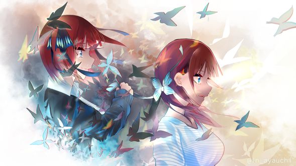 Обои на рабочий стол Персонаж Nino Nakano / Нино Накано из аниме 5-toubun no Hanayome / Пять невес