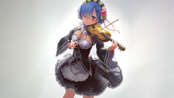Обои на рабочий стол Rem / Рем из аниме Re:Zero kara Hajimeru Isekai Seikatsu / Re:Zero. Жизнь с нуля в альтернативном мире