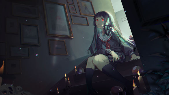 Обои на рабочий стол Enma Ai / Энма Ай из аниме Адская девочка / Hell Girl / Jigoku Shoujo