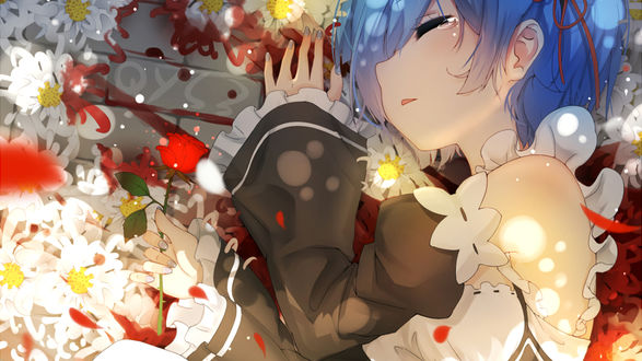 Обои на рабочий стол Rem / Рем из аниме Re:Zero kara Hajimeru Isekai Seikatsu / Re:Zero. Жизнь с нуля в альтернативном мире