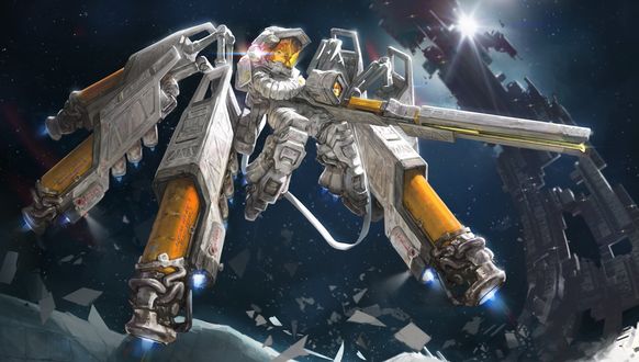 Обои на рабочий стол Space Valkyrie / Космическая Валькирия персонаж из Марвел комиксов / Marvel comics, by AGATO