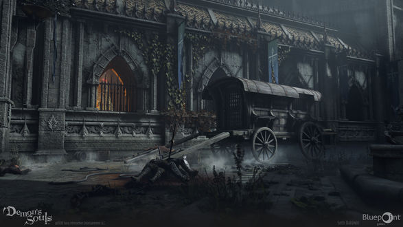 Обои на рабочий стол Inner Ward, официальный арт к игре Demon’s Souls 2020 художник по окружению Seth Baldwin, Bluepoint Games