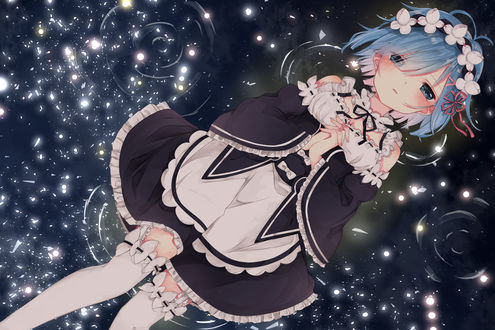 Обои на рабочий стол Rem / Рем из аниме Re:Zero kara Hajimeru Isekai Seikatsu / Re:Zero. Жизнь с нуля в альтернативном мире