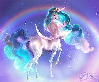 Обои на рабочий стол Принцесса Селестия / Princess Celestia из мультсериала Дружба — это чудо / My Little Pony: Friendship Is Magic, by Pauline Voß