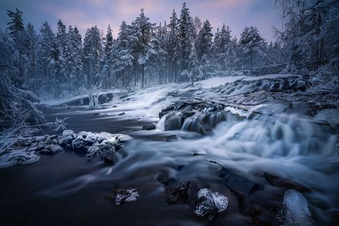 Обои на рабочий стол Зима на Ringerike, Norway / Рингерике, Норвегия, фотограф Ole Henrik Skjelstad