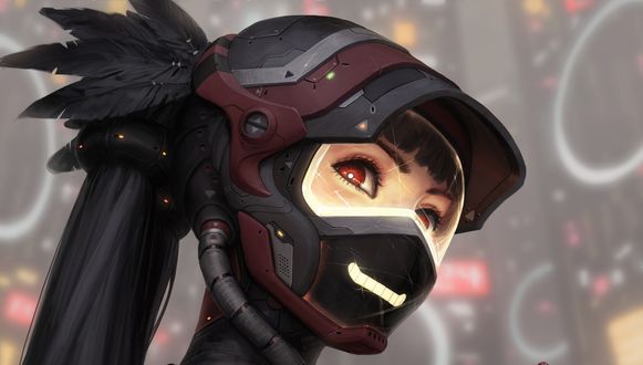 Обои на рабочий стол Девушка - Sci Fi / Cyberpunk, by guweiz