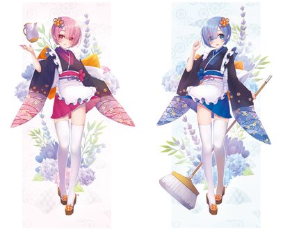 Обои на рабочий стол Rem / Рем и Ram / Рам из аниме Re:Zero kara Hajimeru Isekai Seikatsu / Re:Zero. Жизнь с нуля в альтернативном мире