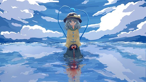 Обои на рабочий стол Koishi Komeiji / Коиси Комэйдзи персонаж из аниме Touhou / Тохо