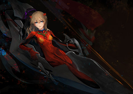 Обои на рабочий стол Asuka Langley Soryu / Аска Лэнгли Сорью из аниме Neon Genesis Evangelion / Евангелион Новое Поколение, by Jiang