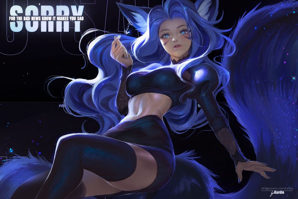 Обои для рабочего стола Ahri / Ари из игры League of Legends / Лига Легенд, by Kardie Art