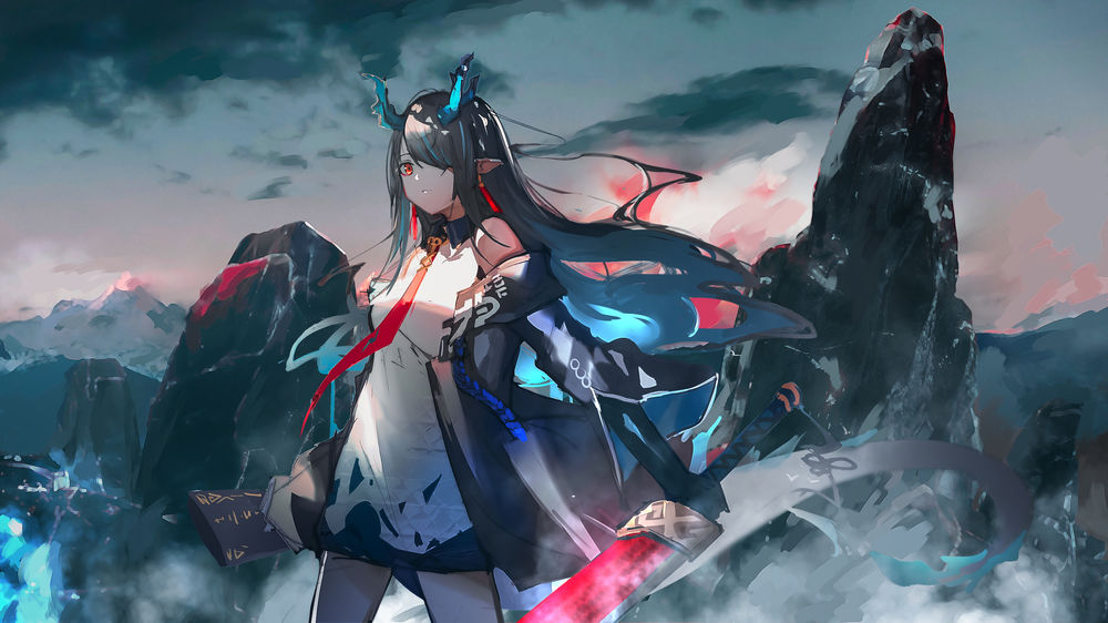 Обои для рабочего стола Юу / Yuu персонаж из видеоигры Arknights, by Seymour