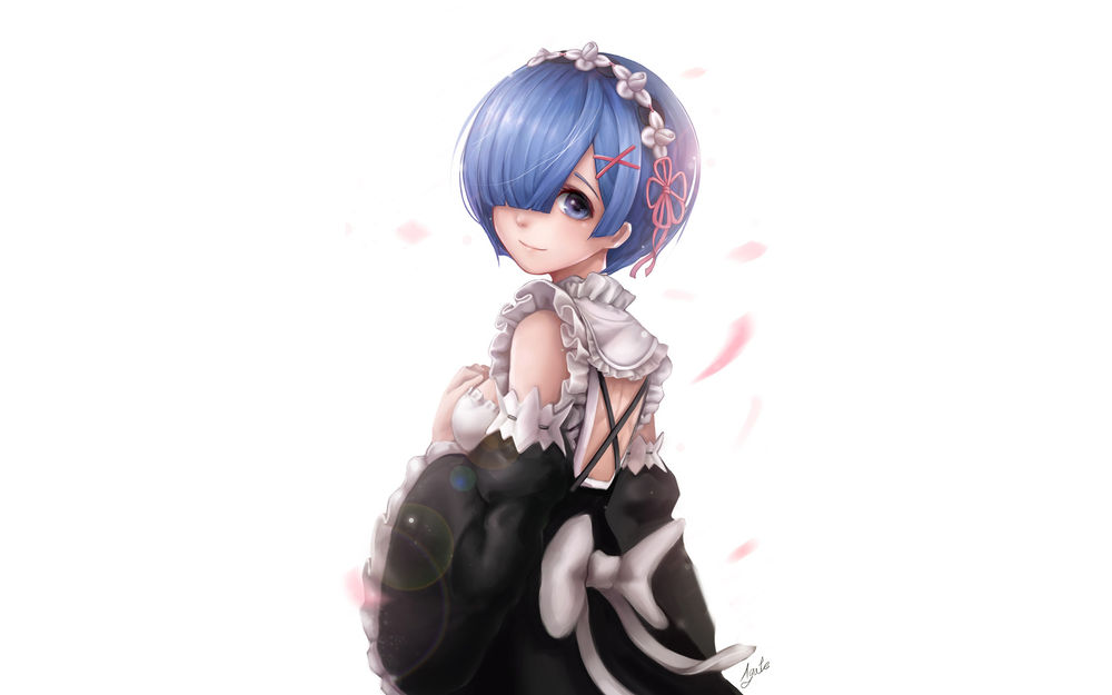 Обои для рабочего стола Rem / Рем из аниме Re:Zero kara Hajimeru Isekai Seikatsu / Re:Zero. Жизнь с нуля в альтернативном мире
