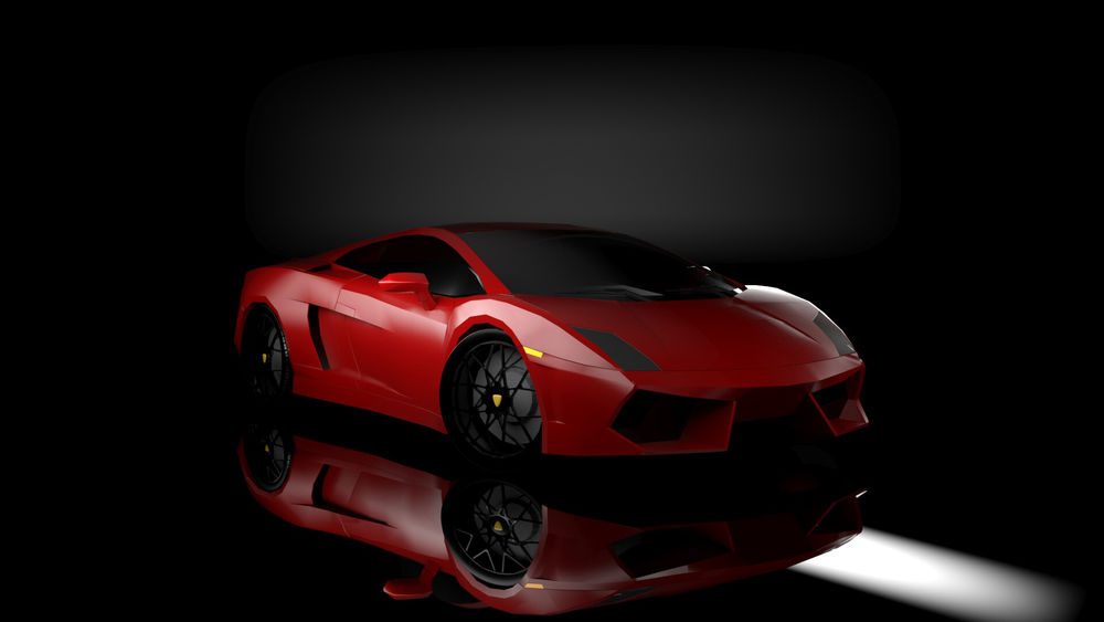 Обои для рабочего стола 3D модель Lamborghini Gallardo / Ламборджини Галардо, by Pedro Barragаn / Педро Барраган