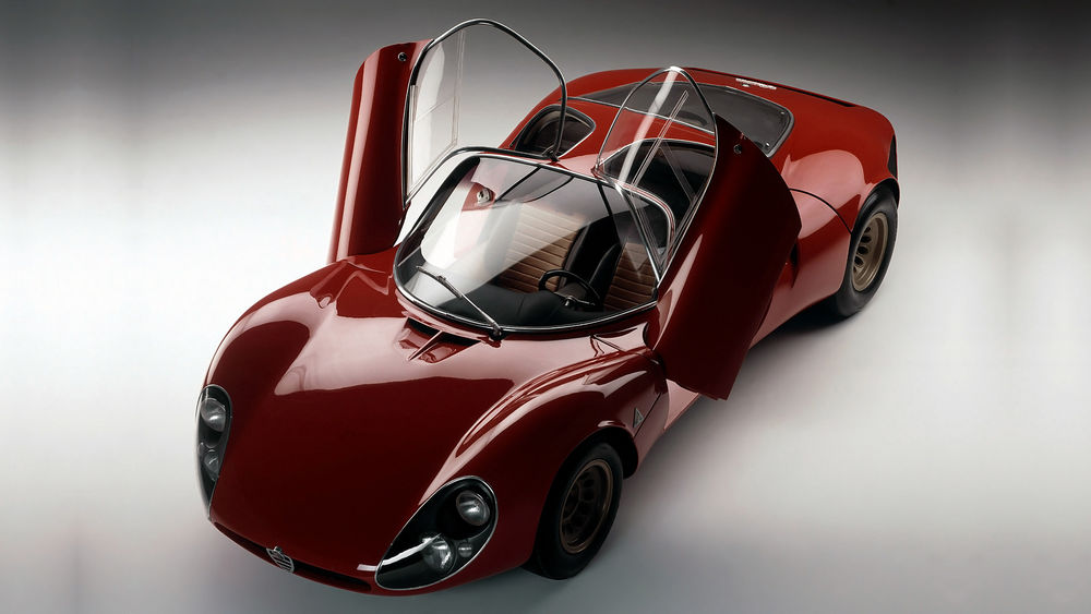 Обои для рабочего стола Красный спорткар Альфа Ромео / Alfa Romeo Tipo33