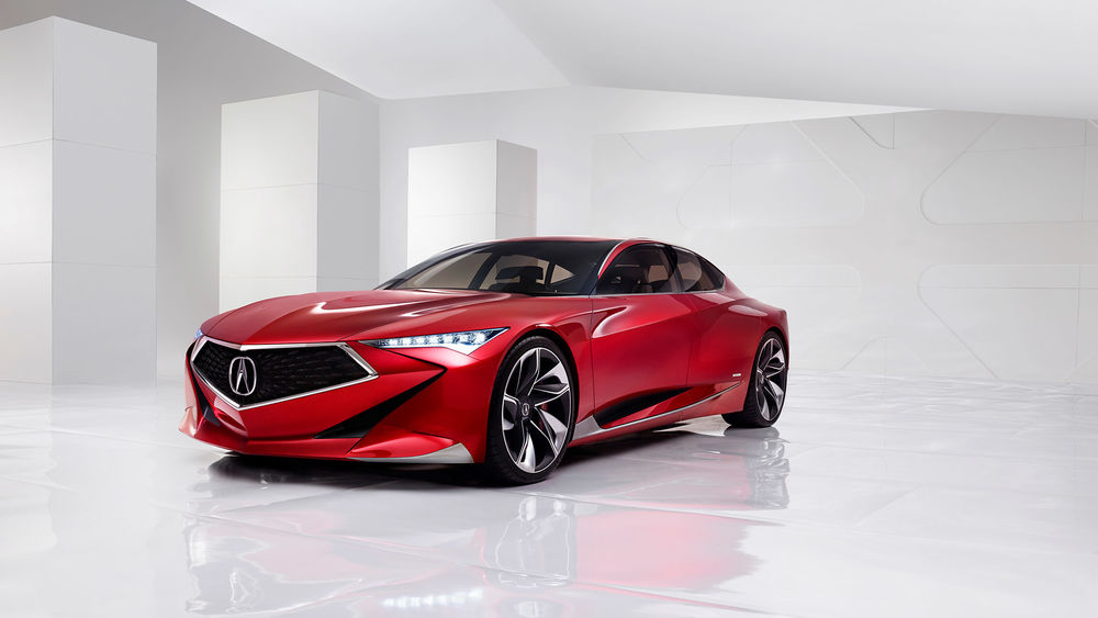 Обои для рабочего стола Красный автомобиль Акура / Acura Precision Concept, 2016 года