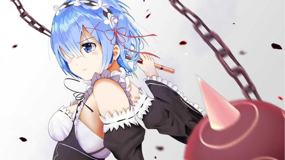 Обои для рабочего стола Rem / Рем из аниме Re:Zero kara Hajimeru Isekai Seikatsu / Re:Zero. Жизнь с нуля в альтернативном мире