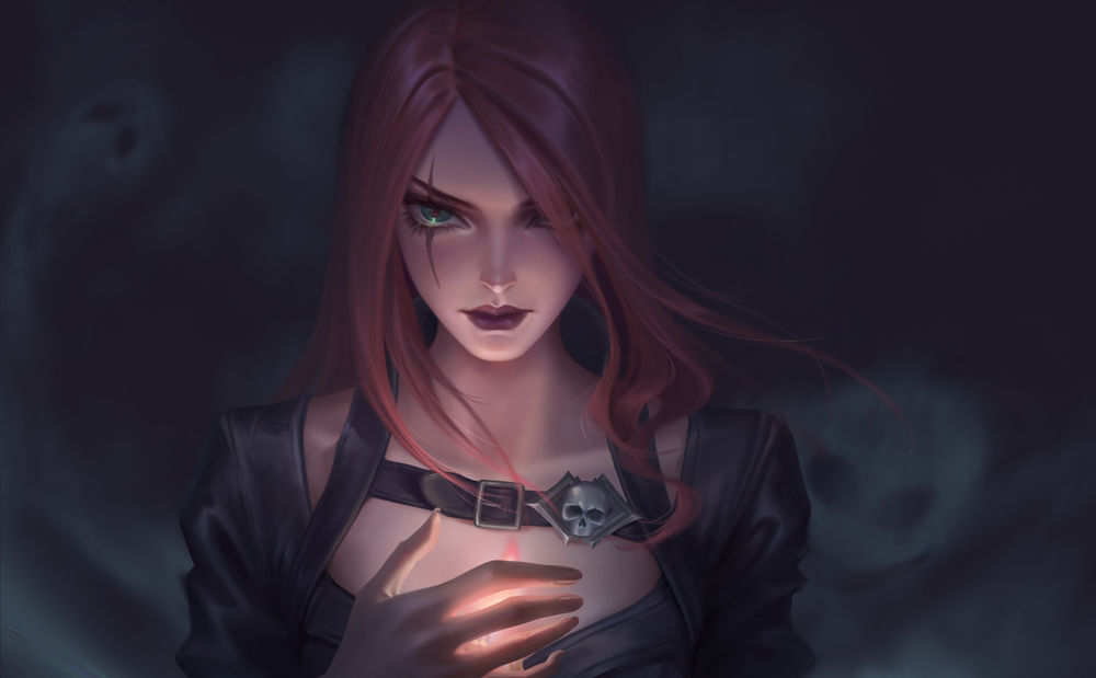 Обои для рабочего стола Katarina / Катарина из игры League of Legends / Лига Легенд, by Yini Shao