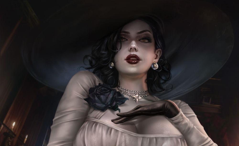 Обои для рабочего стола Alcina Dimitrescu / Альсина Димитреску персонаж из игры Resident Evil Village
