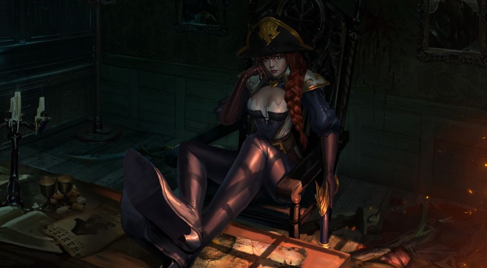 Обои для рабочего стола Miss Fortune / Мисс Фортуна из игры League of Legends / Лига Легенд, by ccan YANG