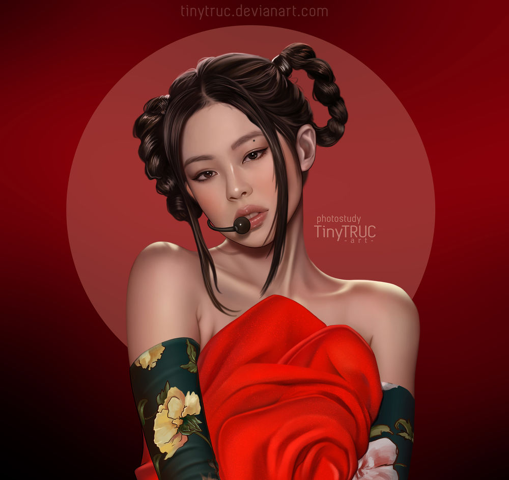 Обои для рабочего стола Певица Jennie Kim / Ким Дженни с микрофоном, by Tiny-truc