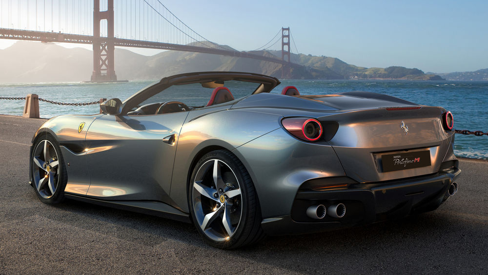 Обои для рабочего стола Спортивный суперкар цвета серый металлик Ferrari Portofino M