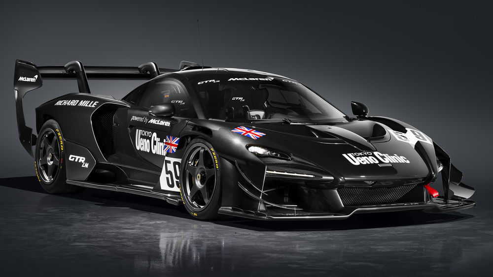 Обои для рабочего стола Черный спортивный суперкар McLaren Senna GTR, модель 2020 года
