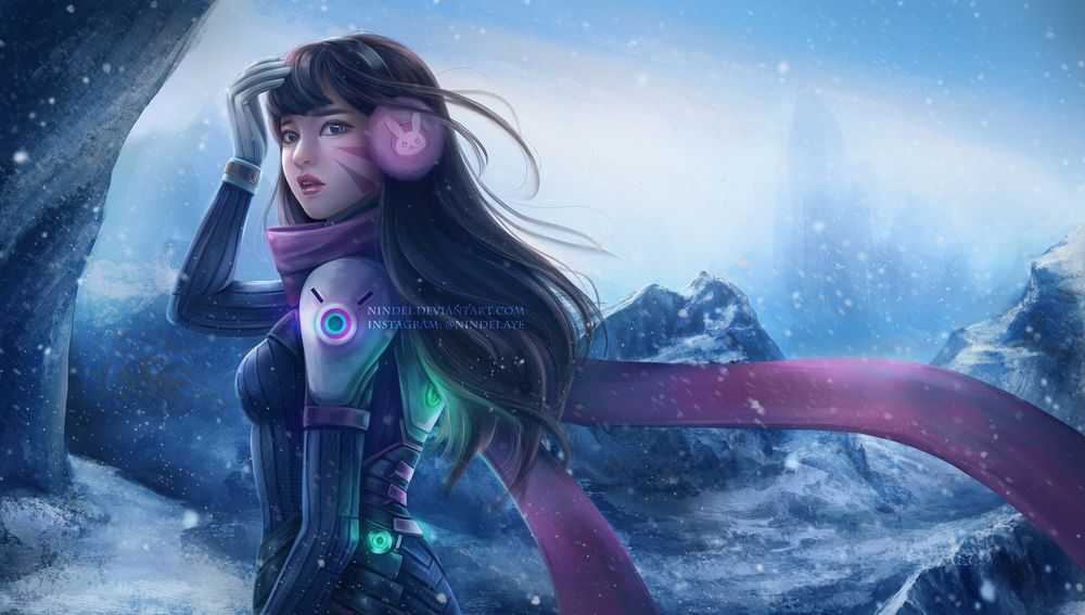 Обои для рабочего стола D. VA / Ханна Сон из игры Overwatch / Дозор, by Patrycja Kotlik