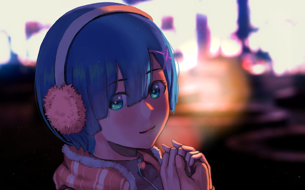 Обои для рабочего стола Rem / Рем из аниме Re:Zero kara Hajimeru Isekai Seikatsu / Re:Zero. Жизнь с нуля в альтернативном мире