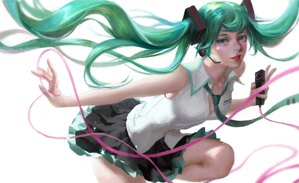Обои для рабочего стола Vocaloid Miku Hatsune / Вокалоид Мику Хацунэ, by Y Xun