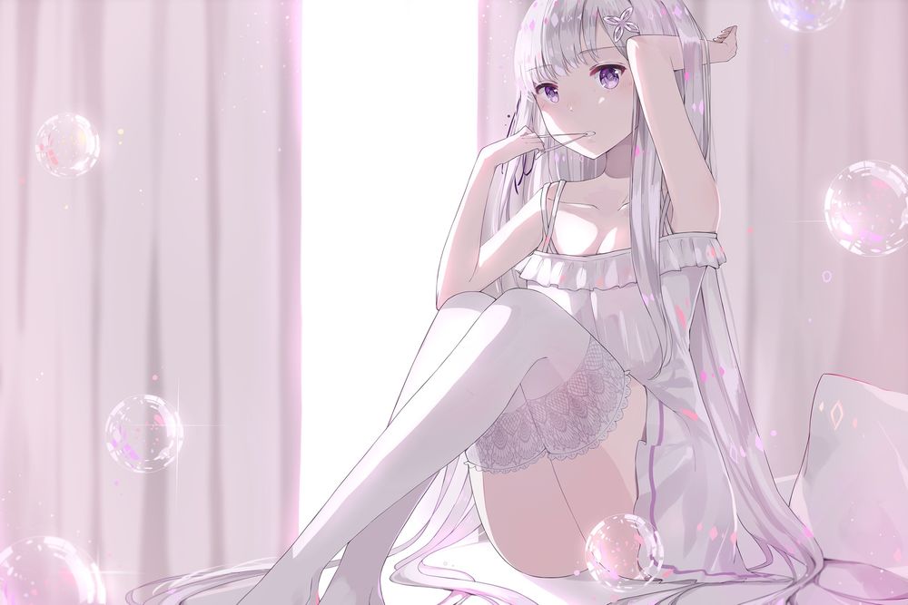 Обои для рабочего стола Emilia / Эмилия из аниме Re:Zero kara Hajimeru Isekai Seikatsu / Re:Zero. Жизнь с нуля в альтернативном мире