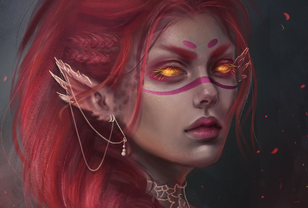 Обои для рабочего стола Фантастическая девушка - эльф - Rionha, by Ice zimy