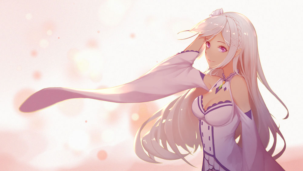 Обои для рабочего стола Emilia / Эмилия из аниме Re:Zero kara Hajimeru Isekai Seikatsu / Re:Zero. Жизнь с нуля в альтернативном мире