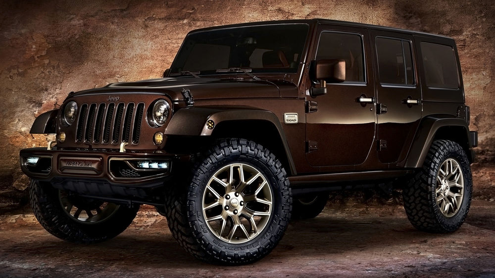 Обои для рабочего стола Темно-коричневый Джип / Jeep Wrangler Sundancer, модель 2014 года