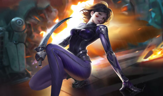 Обои на рабочий стол Alita / Алита из фильма Alita: Battle Angel / Алита: Боевой ангел, fan art by Han Lee